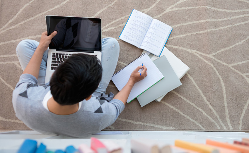 Students doing Homework